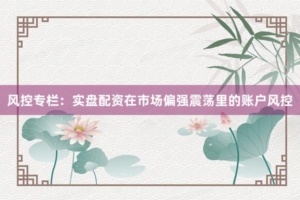 风控专栏：实盘配资在市场偏强震荡里的账户风控
