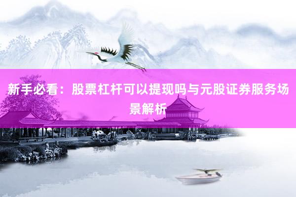 新手必看：股票杠杆可以提现吗与元股证券服务场景解析