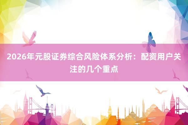 2026年元股证券综合风险体系分析:配资用户关注的几个重点