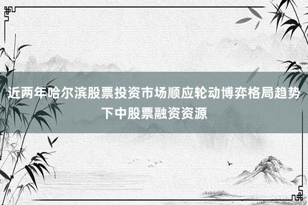 近两年哈尔滨股票投资市场顺应轮动博弈格局趋势下中股票融资资源