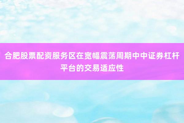合肥股票配资服务区在宽幅震荡周期中中证券杠杆平台的交易适应性