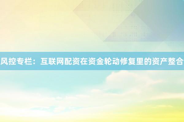 风控专栏:互联网配资在资金轮动修复里的资产整合