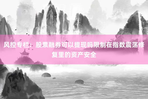 风控专栏：股票融券可以提现吗限制在指数震荡修复里的资产安全