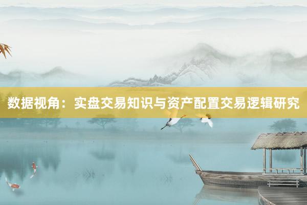 数据视角：实盘交易知识与资产配置交易逻辑研究