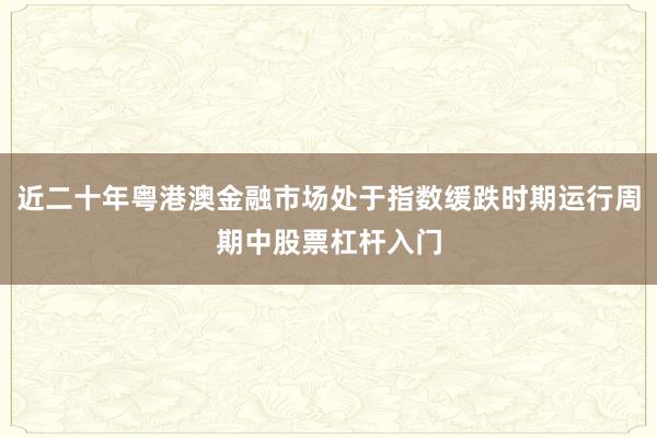 近二十年粤港澳金融市场处于指数缓跌时期运行周期中股票杠杆入门