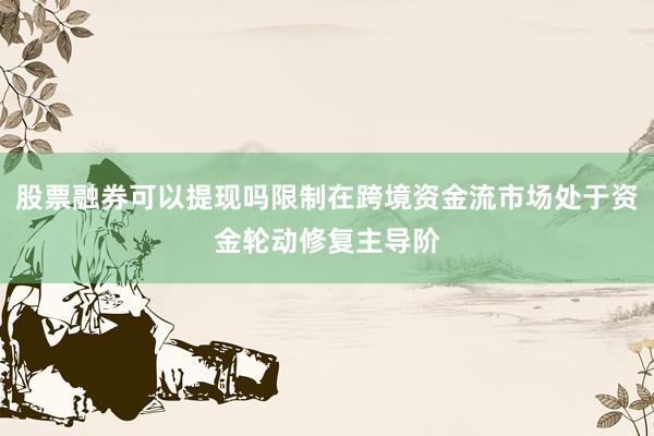 股票融券可以提现吗限制在跨境资金流市场处于资金轮动修复主导阶