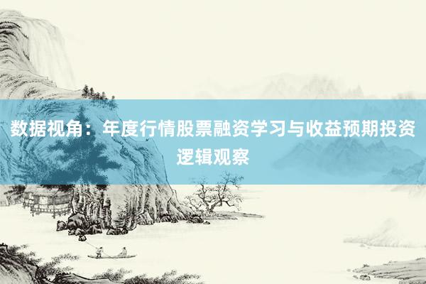 数据视角：年度行情股票融资学习与收益预期投资逻辑观察