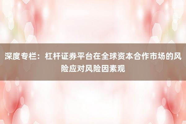 深度专栏：杠杆证券平台在全球资本合作市场的风险应对风险因素观