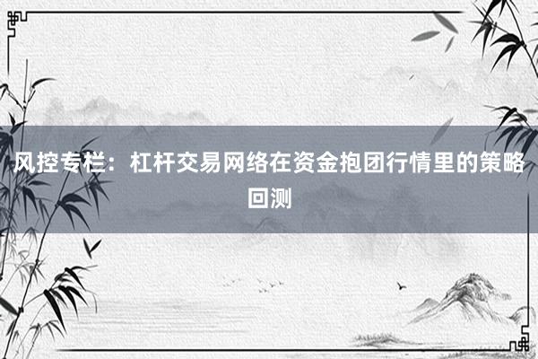 风控专栏：杠杆交易网络在资金抱团行情里的策略回测