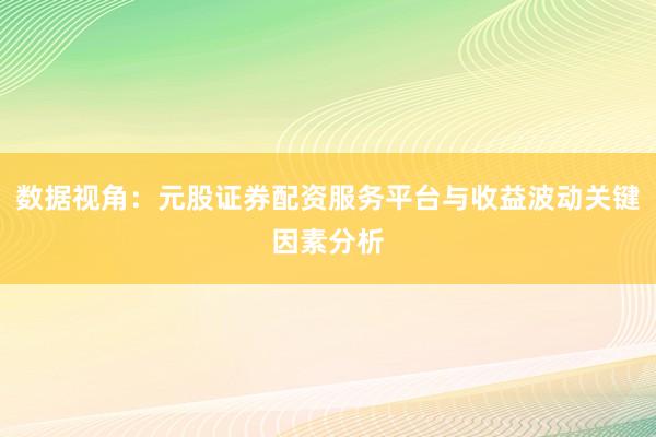数据视角：元股证券配资服务平台与收益波动关键因素分析