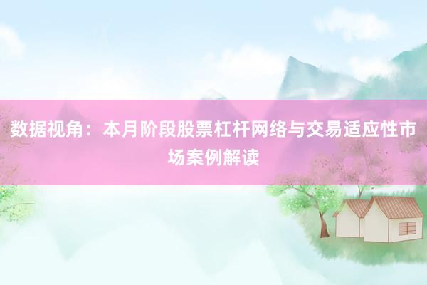 数据视角：本月阶段股票杠杆网络与交易适应性市场案例解读
