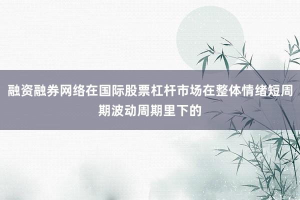 融资融券网络在国际股票杠杆市场在整体情绪短周期波动周期里下的
