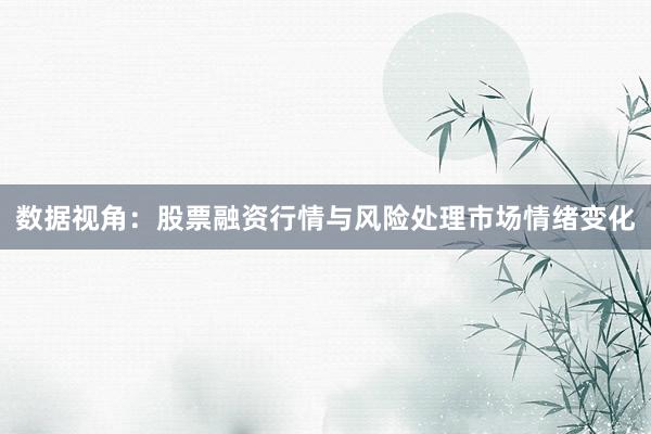 数据视角：股票融资行情与风险处理市场情绪变化