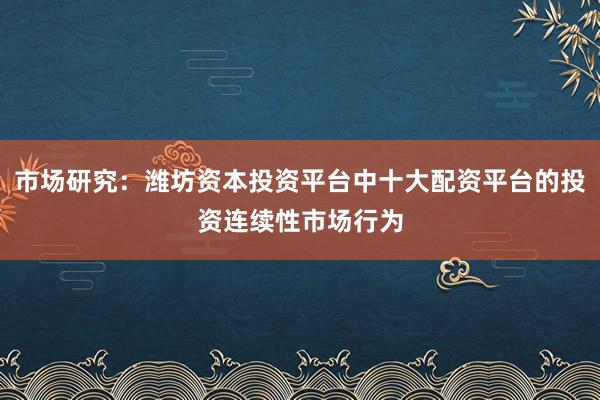 市场研究:潍坊资本投资平台中十大配资平台的投资连续性市场行为