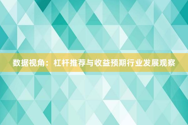 数据视角:杠杆推荐与收益预期行业发展观察