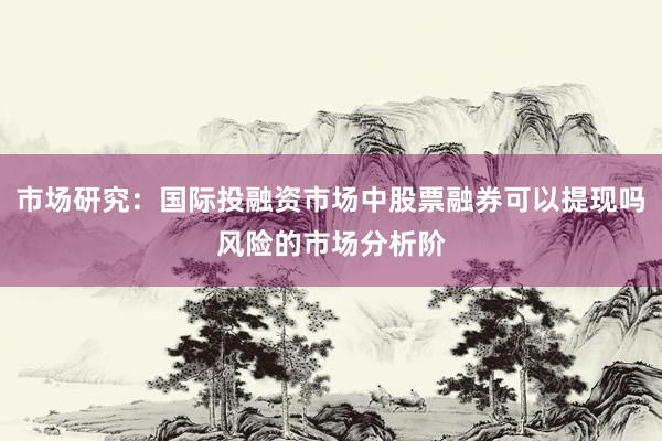 市场研究：国际投融资市场中股票融券可以提现吗风险的市场分析阶