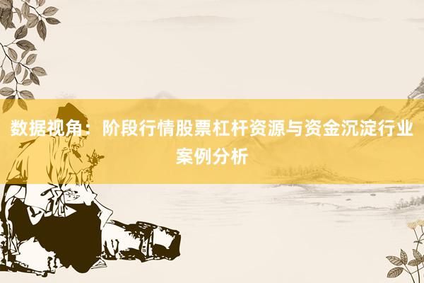 数据视角:阶段行情股票杠杆资源与资金沉淀行业案例分析