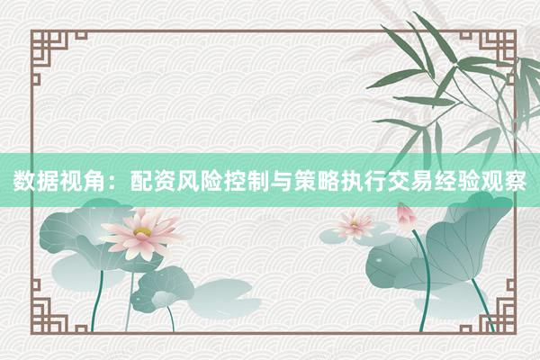 数据视角：配资风险控制与策略执行交易经验观察