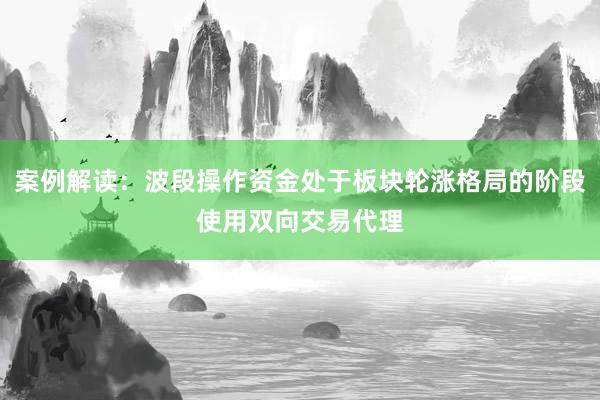 案例解读:波段操作资金处于板块轮涨格局的阶段使用双向交易代理