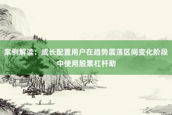 案例解读：成长配置用户在趋势震荡区间变化阶段中使用股票杠杆助