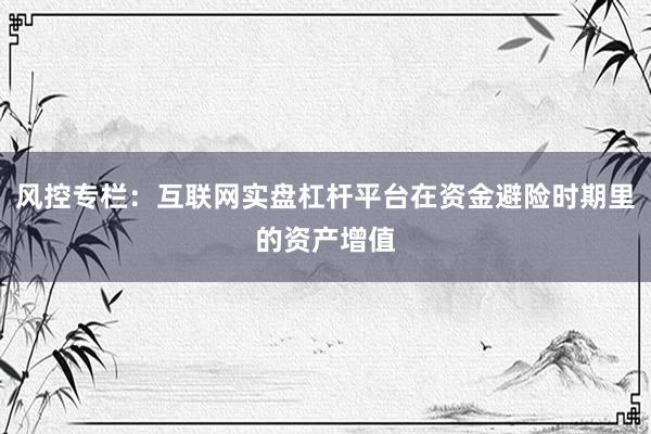 风控专栏:互联网实盘杠杆平台在资金避险时期里的资产增值