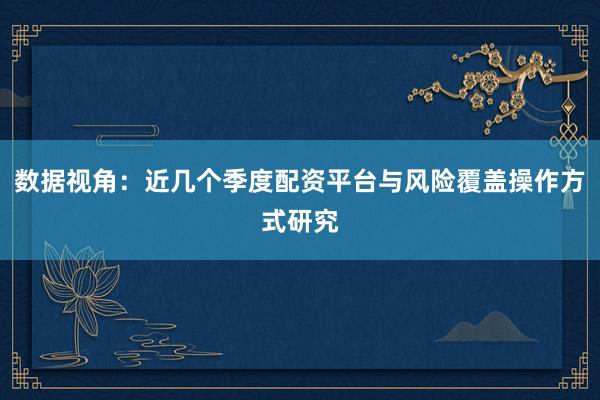 数据视角：近几个季度配资平台与风险覆盖操作方式研究