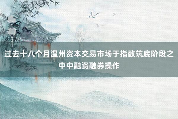 过去十八个月温州资本交易市场于指数筑底阶段之中中融资融券操作