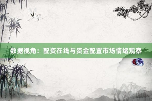 数据视角：配资在线与资金配置市场情绪观察