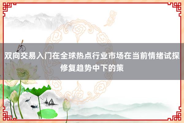 双向交易入门在全球热点行业市场在当前情绪试探修复趋势中下的策