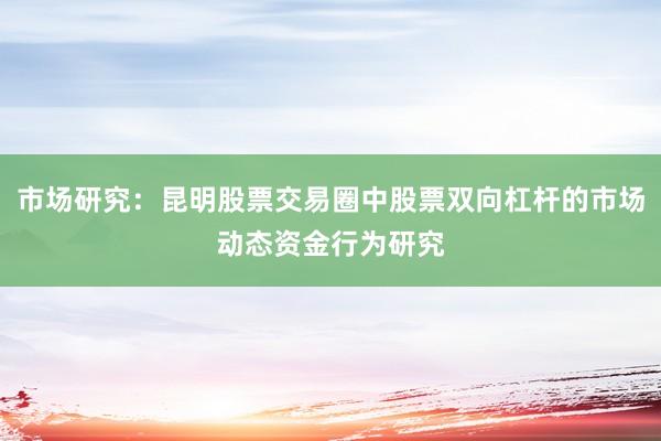 市场研究：昆明股票交易圈中股票双向杠杆的市场动态资金行为研究