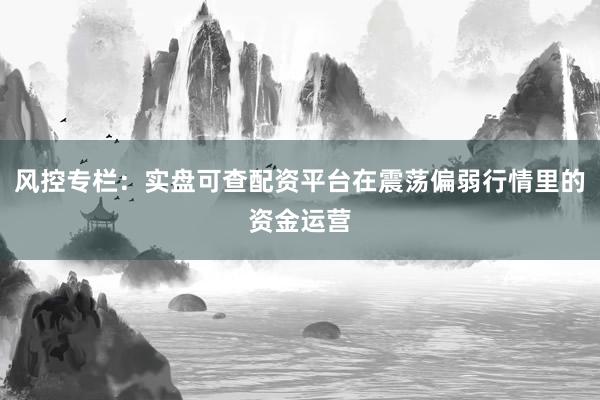 风控专栏:实盘可查配资平台在震荡偏弱行情里的资金运营