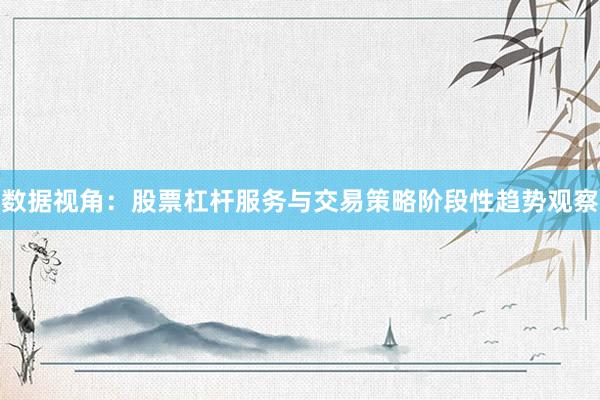 数据视角：股票杠杆服务与交易策略阶段性趋势观察