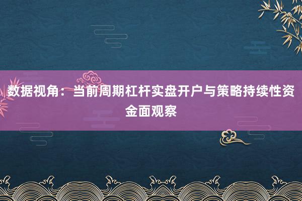数据视角：当前周期杠杆实盘开户与策略持续性资金面观察