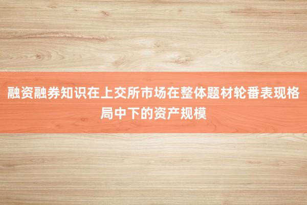融资融券知识在上交所市场在整体题材轮番表现格局中下的资产规模