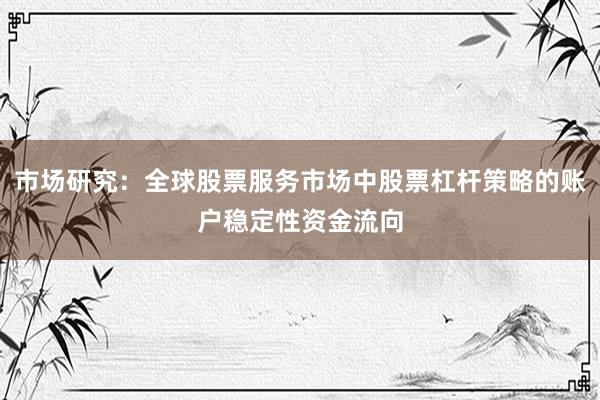 市场研究：全球股票服务市场中股票杠杆策略的账户稳定性资金流向