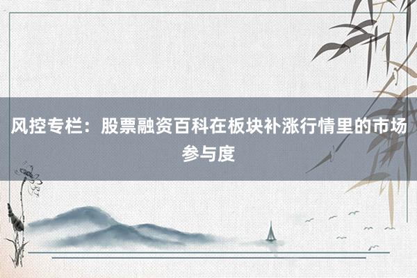 风控专栏：股票融资百科在板块补涨行情里的市场参与度
