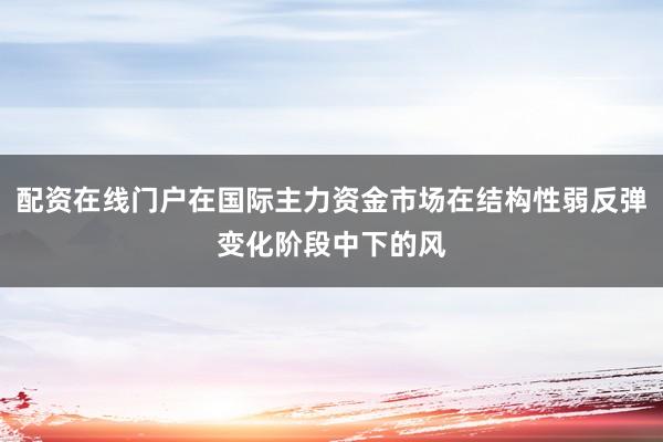 配资在线门户在国际主力资金市场在结构性弱反弹变化阶段中下的风