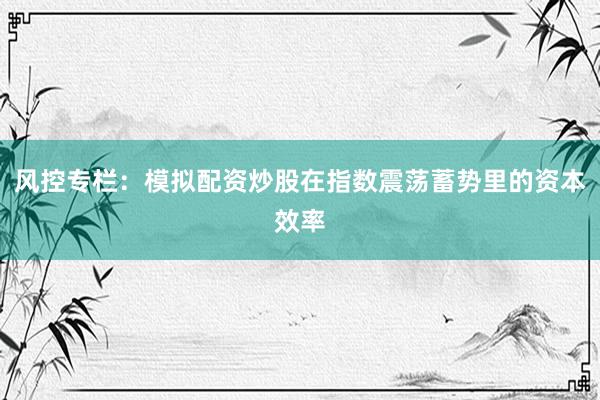 风控专栏:模拟配资炒股在指数震荡蓄势里的资本效率