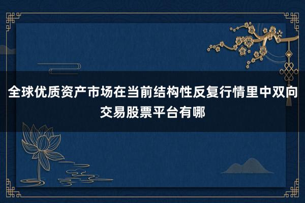 全球优质资产市场在当前结构性反复行情里中双向交易股票平台有哪