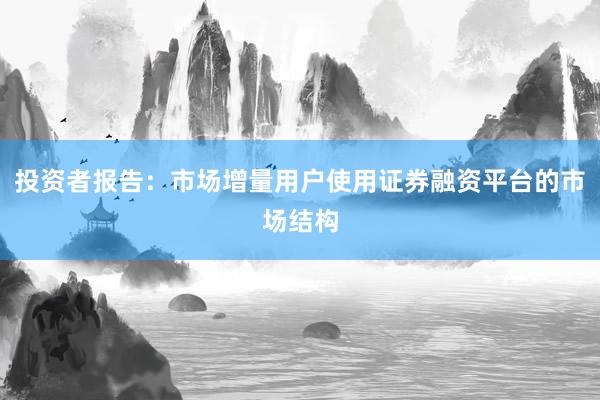 投资者报告：市场增量用户使用证券融资平台的市场结构