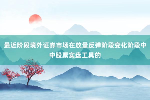 最近阶段境外证券市场在放量反弹阶段变化阶段中中股票实盘工具的