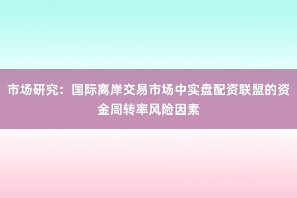 市场研究：国际离岸交易市场中实盘配资联盟的资金周转率风险因素