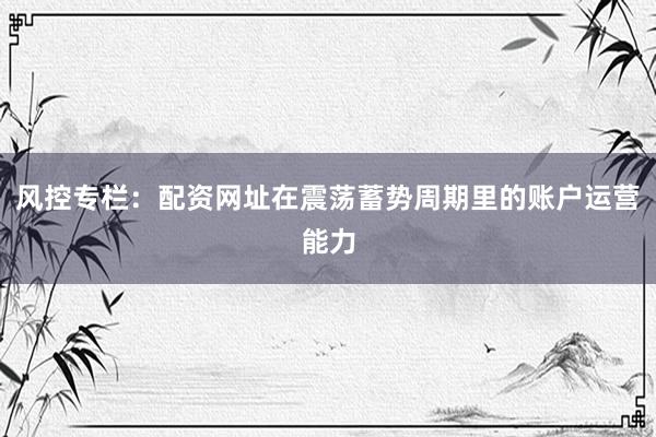 风控专栏：配资网址在震荡蓄势周期里的账户运营能力