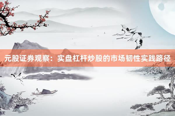 元股证券观察：实盘杠杆炒股的市场韧性实践路径