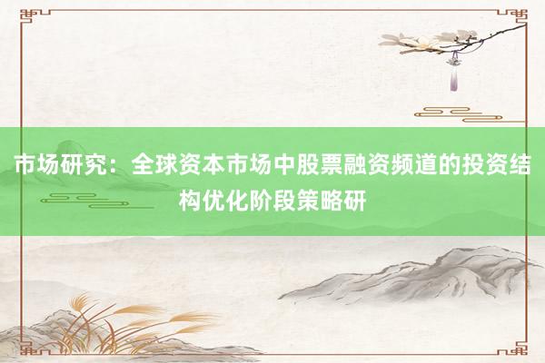市场研究：全球资本市场中股票融资频道的投资结构优化阶段策略研