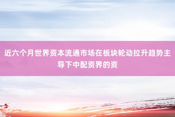 近六个月世界资本流通市场在板块轮动拉升趋势主导下中配资界的资