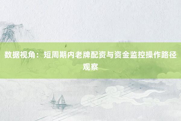 数据视角：短周期内老牌配资与资金监控操作路径观察