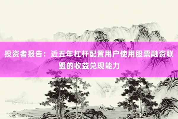 投资者报告：近五年杠杆配置用户使用股票融资联盟的收益兑现能力