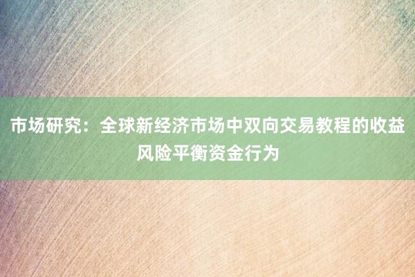 市场研究：全球新经济市场中双向交易教程的收益风险平衡资金行为