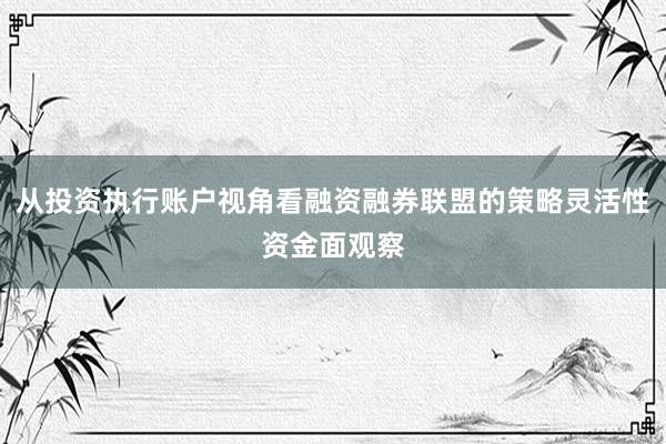 从投资执行账户视角看融资融券联盟的策略灵活性资金面观察